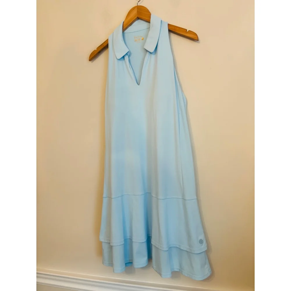 Lily Pulitzer Dania Dress Hydra Blue UPF 50+ Extra Large - Picture 7 of 12